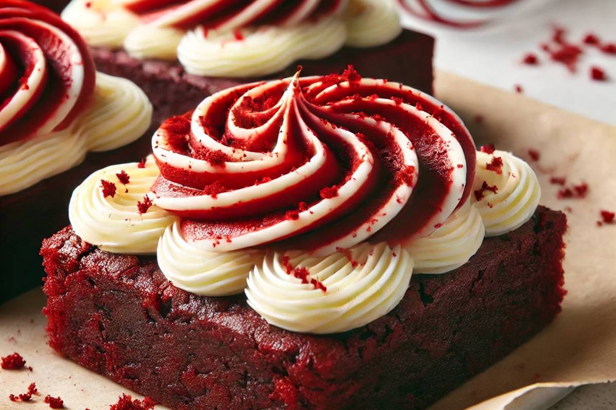 What are red velvet brownies made of?